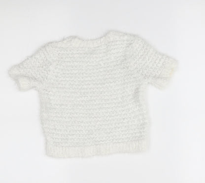 M&Co Girls White   Pullover Jumper Size 5-6 Years