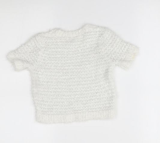 M&Co Girls White   Pullover Jumper Size 5-6 Years
