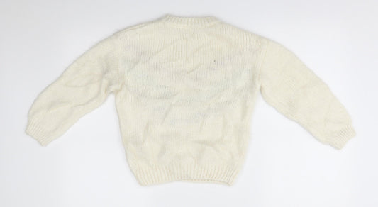 F&F Boys White   Pullover Jumper Size 10-11 Years