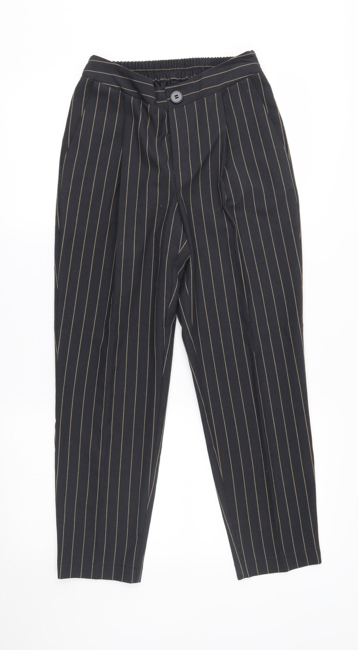 Primark Womens Grey Striped  Trousers  Size 6 L20 in