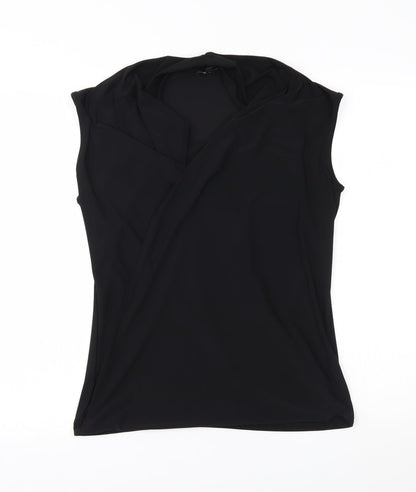 Womens UK Size L For Cynthia Black Wrap Tank