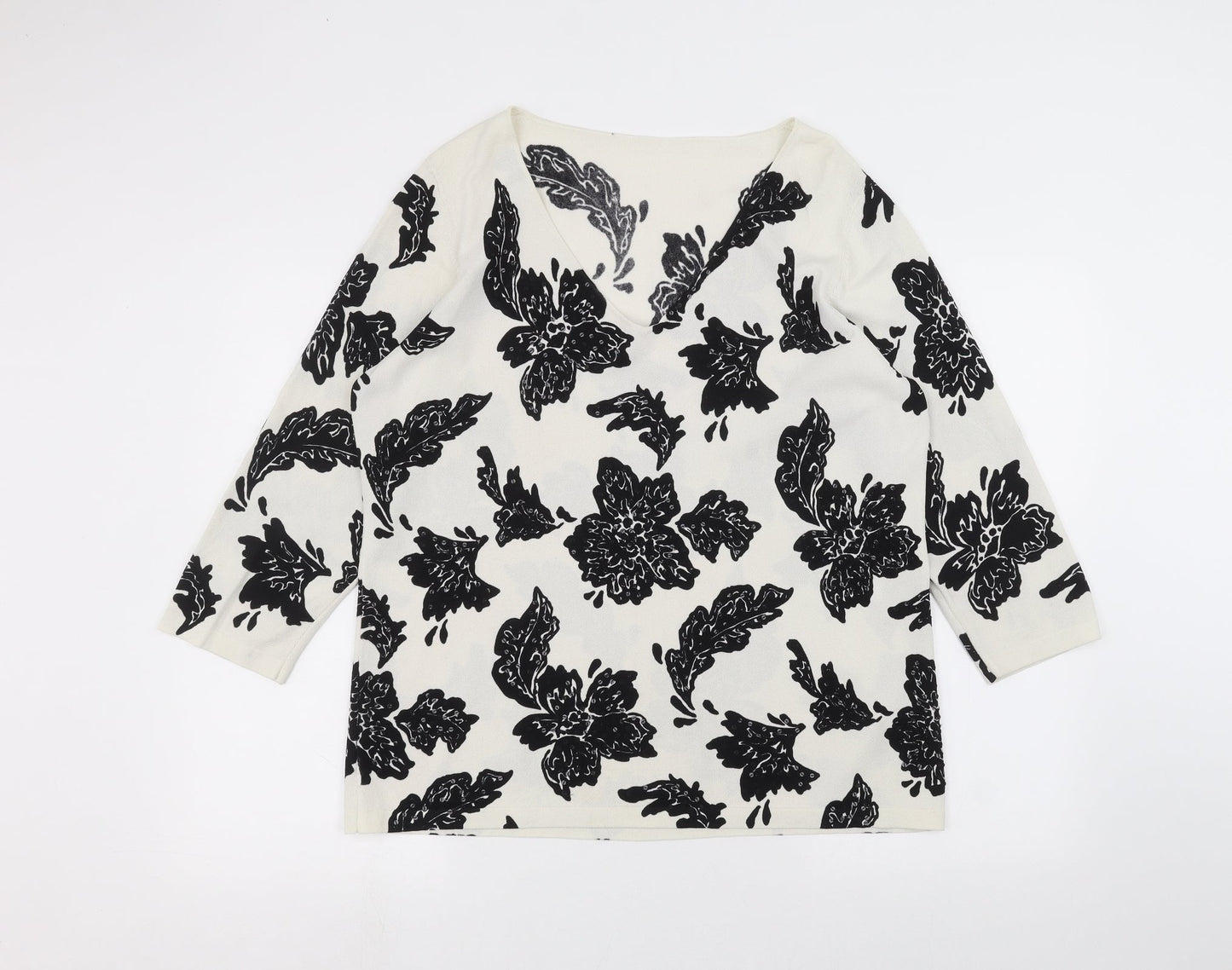 Womens UK Size L Preworn White Pullover Jumper
