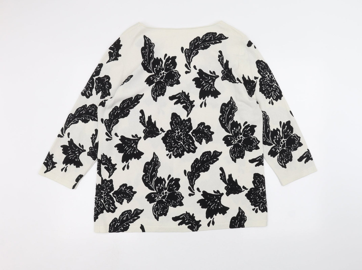 Womens UK Size L Preworn White Pullover Jumper