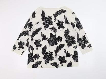 Womens UK Size L Preworn White Pullover Jumper