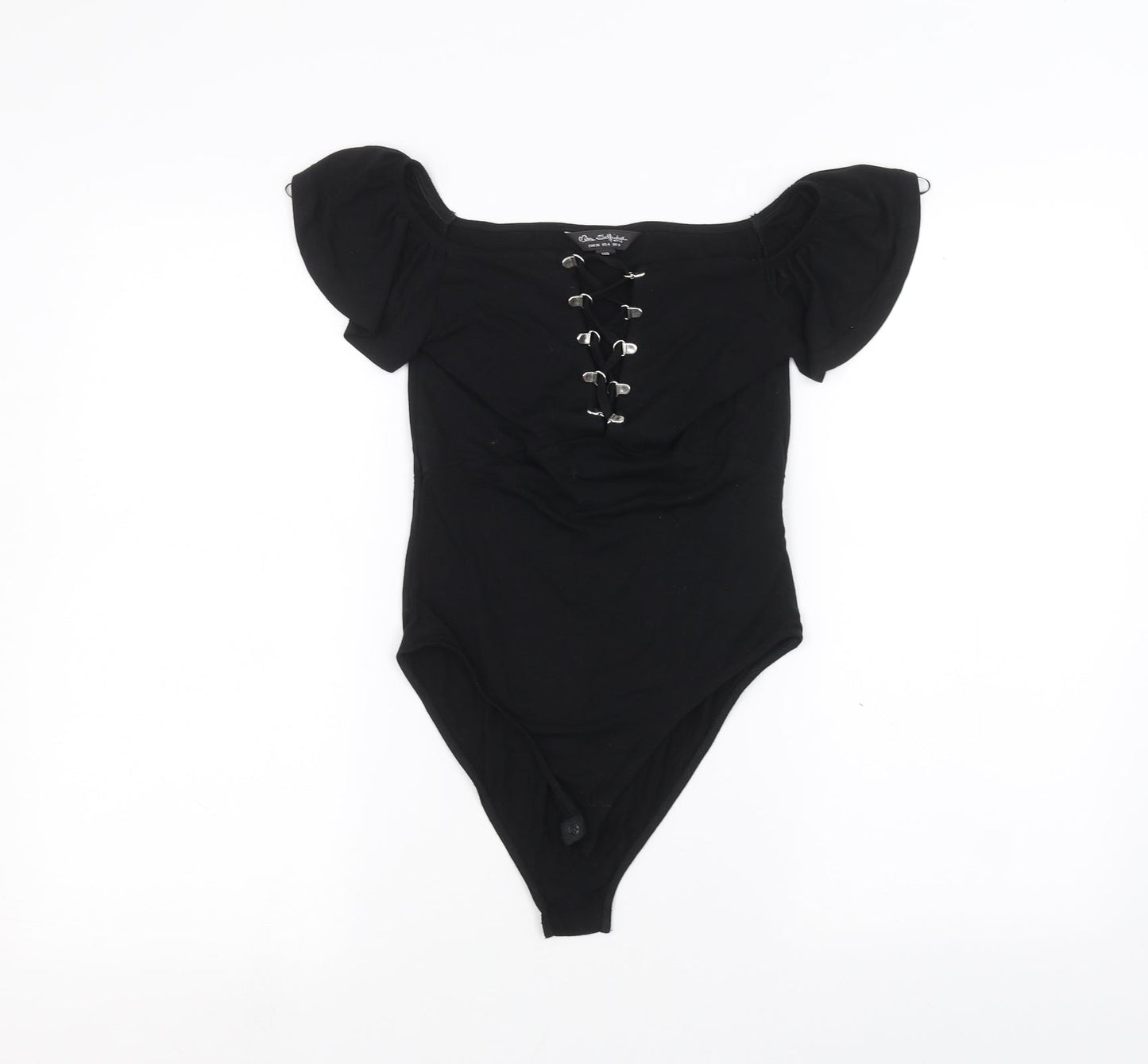 Miss Selfridge Womens Black   Bodysuit One-Piece Size 8