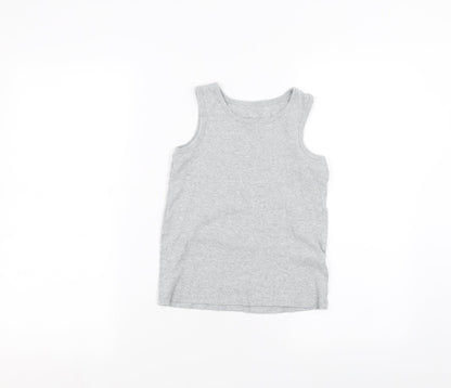 Marks and Spencer Boys Grey   Basic Tank Size 9-10 Years