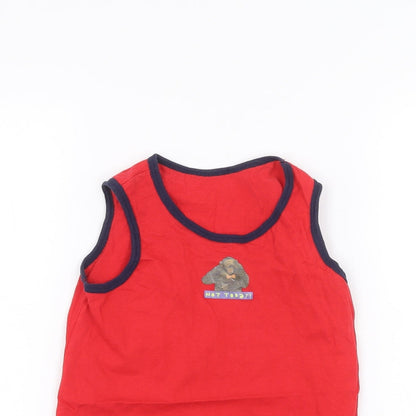 Primark Boys Red   Basic Tank Size 8-9 Years