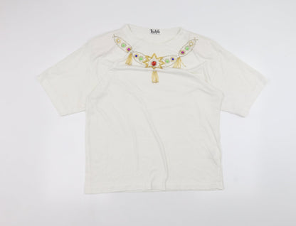 Womens UK Size One Size Instyle White Basic T-Shirt