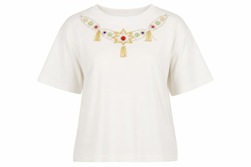 Womens UK Size One Size Instyle White Basic T-Shirt