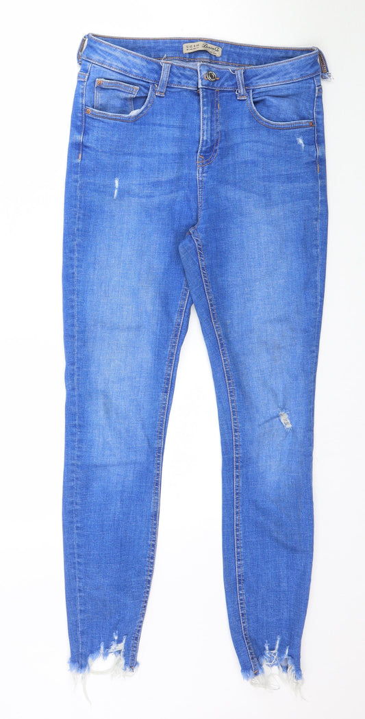 Denim & Co. Womens Blue  Denim Skinny Jeans Size 12 L27 in