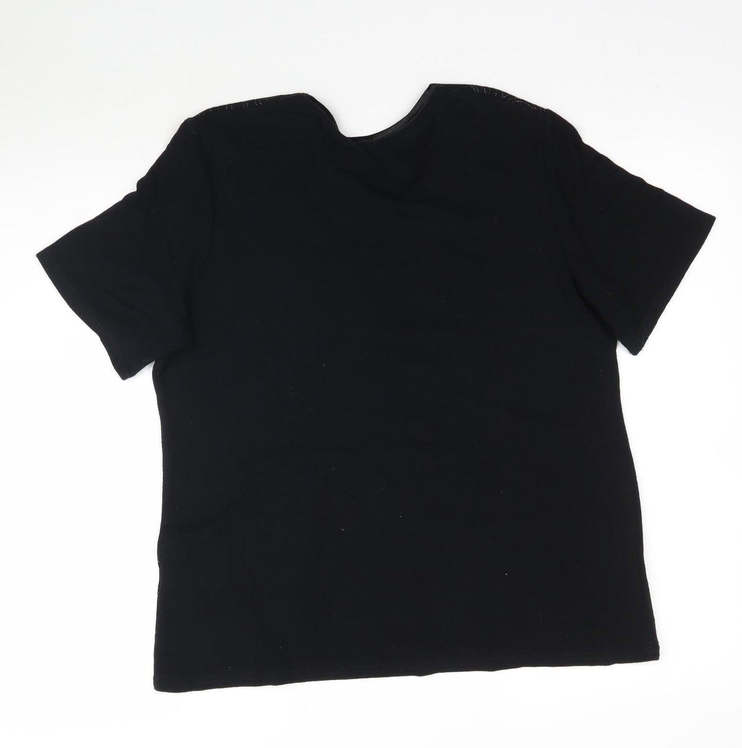 Bonmarche Womens Black Geometric  Basic T-Shirt Size M