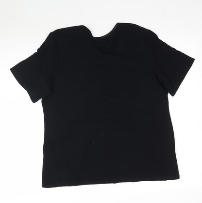 Bonmarche Womens Black Geometric  Basic T-Shirt Size M