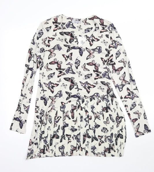 Per Una Womens Grey   Basic Blouse Size 8  - Asymmetric Butterflies