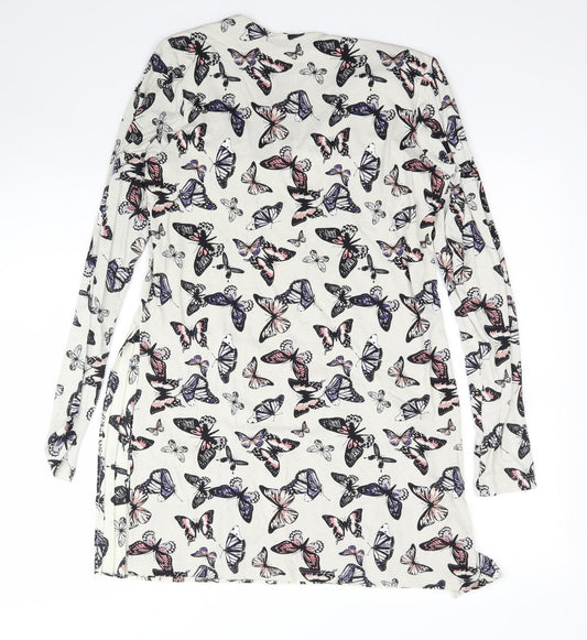 Per Una Womens Grey   Basic Blouse Size 8  - Asymmetric Butterflies