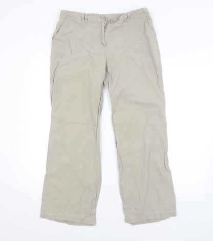 Womens UK Size XL Preworn Regular Fit  Beige Trousers