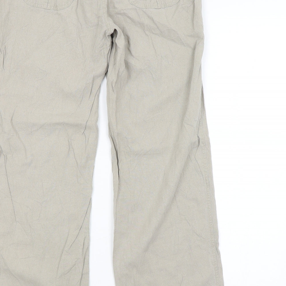 Womens UK Size XL Preworn Regular Fit  Beige Trousers