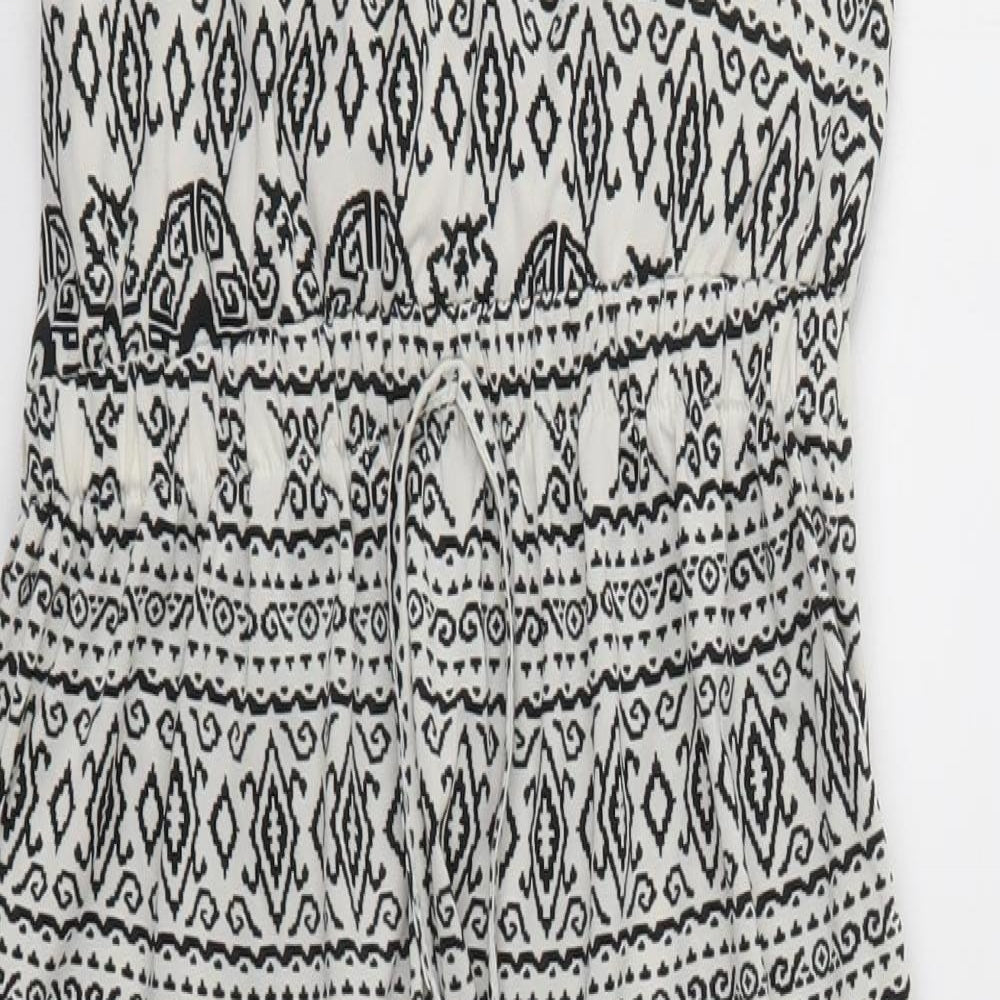 Amber Krystal Womens White Geometric  Tank Dress  Size M