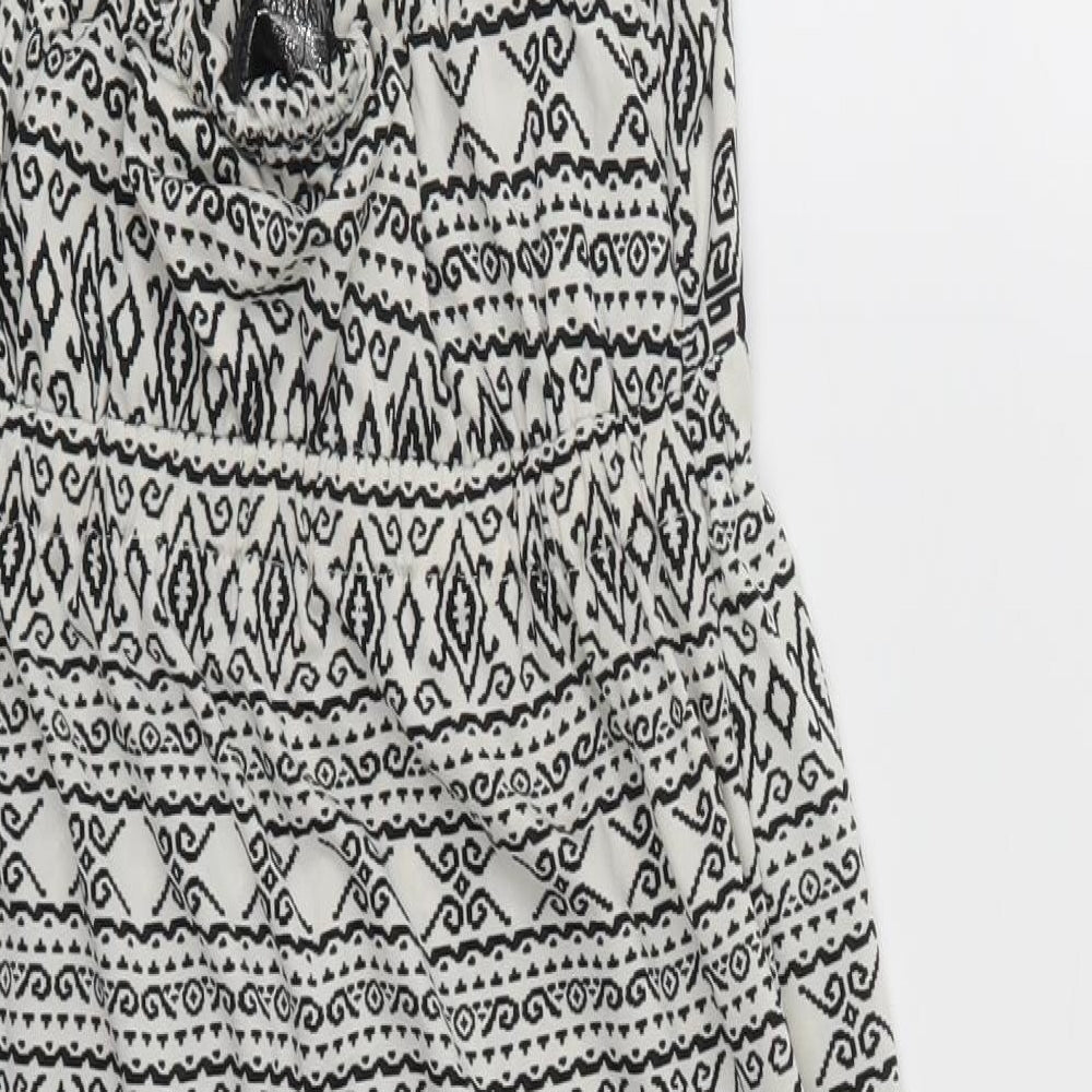 Amber Krystal Womens White Geometric  Tank Dress  Size M