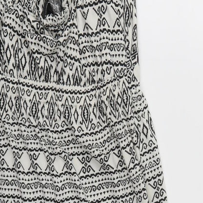 Amber Krystal Womens White Geometric  Tank Dress  Size M