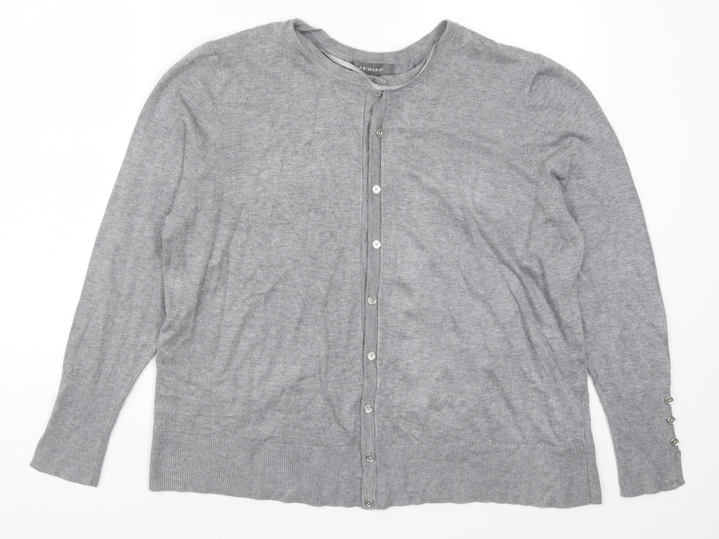 Primark Womens Grey  Knit Cardigan Jumper Size 22