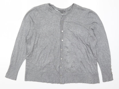 Primark Womens Grey  Knit Cardigan Jumper Size 22