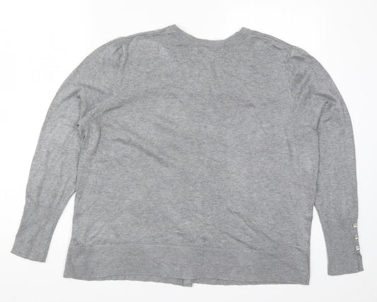 Primark Womens Grey  Knit Cardigan Jumper Size 22