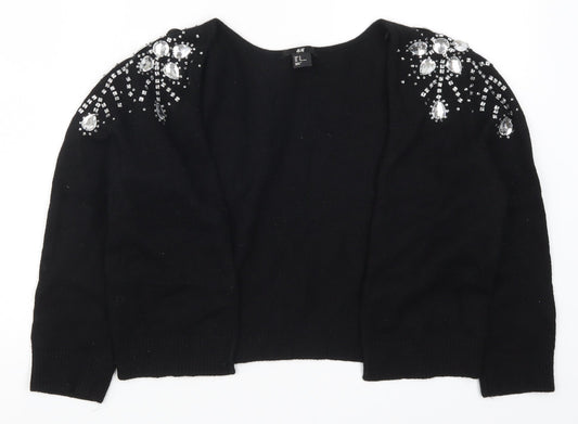 Womens UK Size M H&M Black Cardigan Jumper