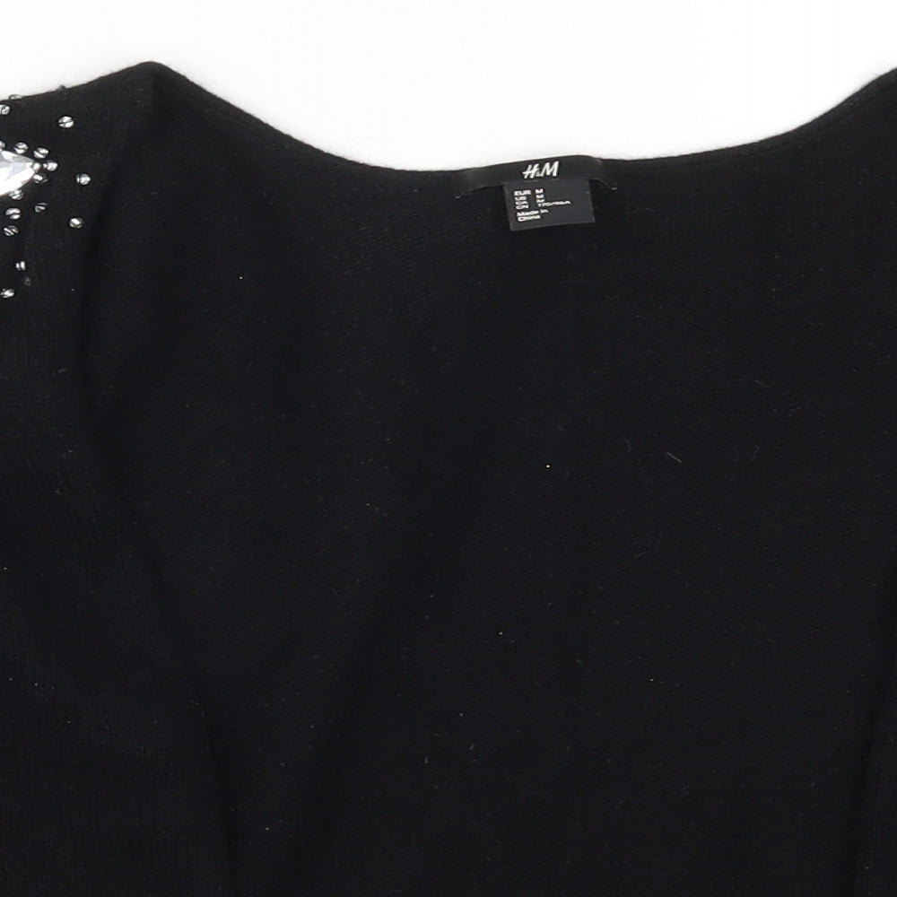 Womens UK Size M H&M Black Cardigan Jumper