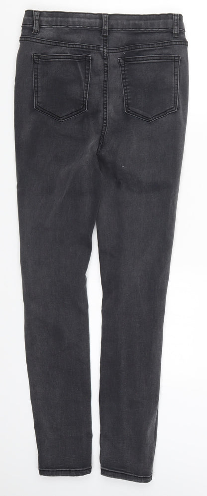 PRETTYLITTLETHING Womens Grey  Denim Skinny Jeans Size 12 L27 in