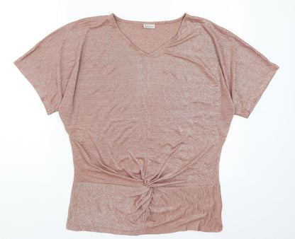 Womens UK Size 14 Damart Pink Basic T-Shirt