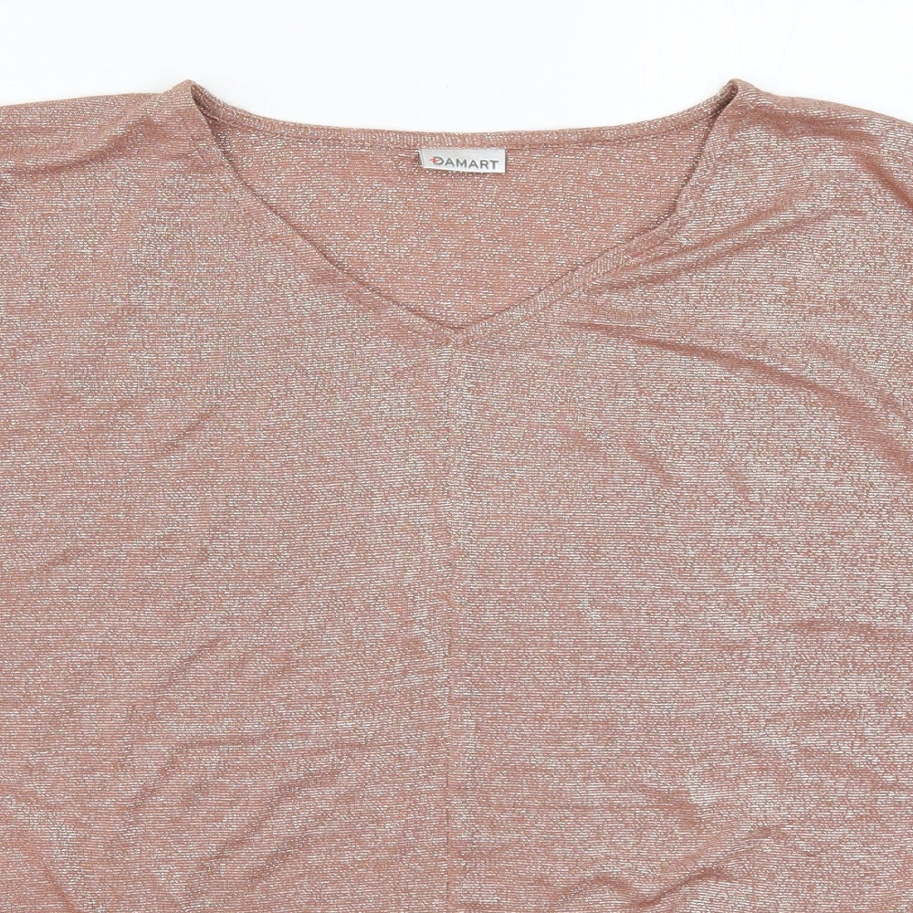 Womens UK Size 14 Damart Pink Basic T-Shirt