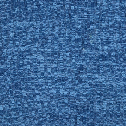 Fully Fashioned Womens Blue  Knit Henley Jumper Size XL