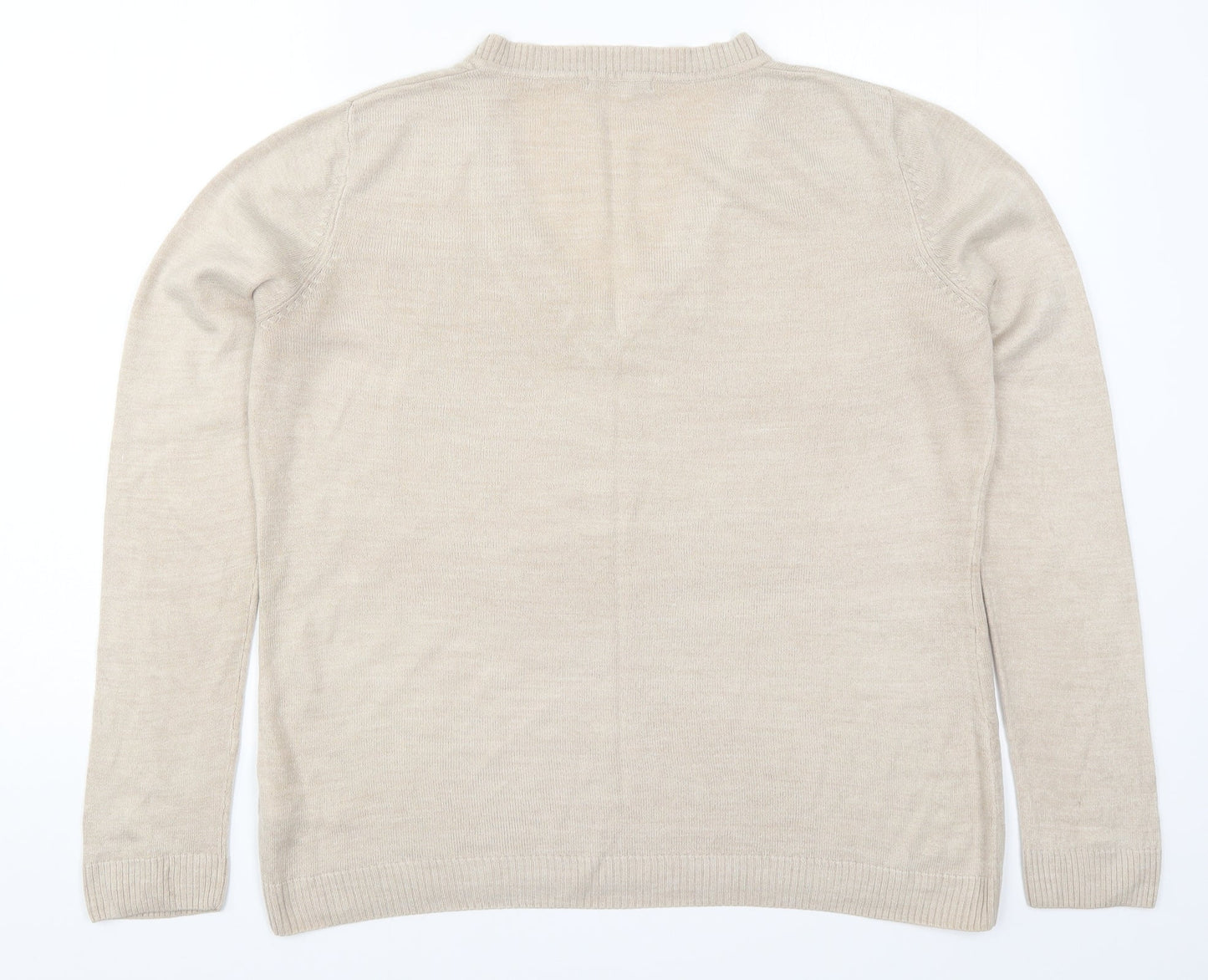 Womens UK Size 16 South Beige Pullover Jumper
