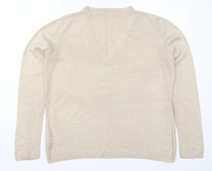 Womens UK Size 16 South Beige Pullover Jumper