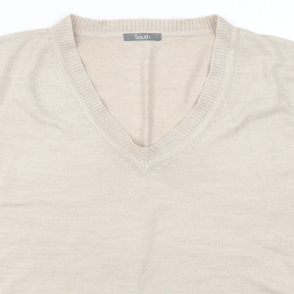 Womens UK Size 16 South Beige Pullover Jumper