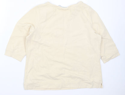 D&Co Womens Beige   Pullover Sweatshirt Size L  - Flower