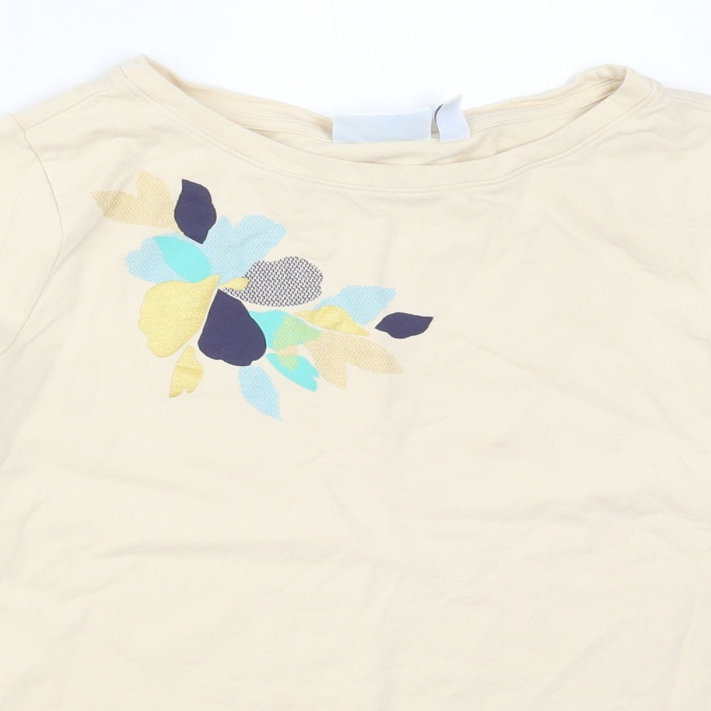 D&Co Womens Beige   Pullover Sweatshirt Size L  - Flower