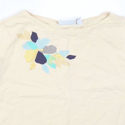 D&Co Womens Beige   Pullover Sweatshirt Size L  - Flower