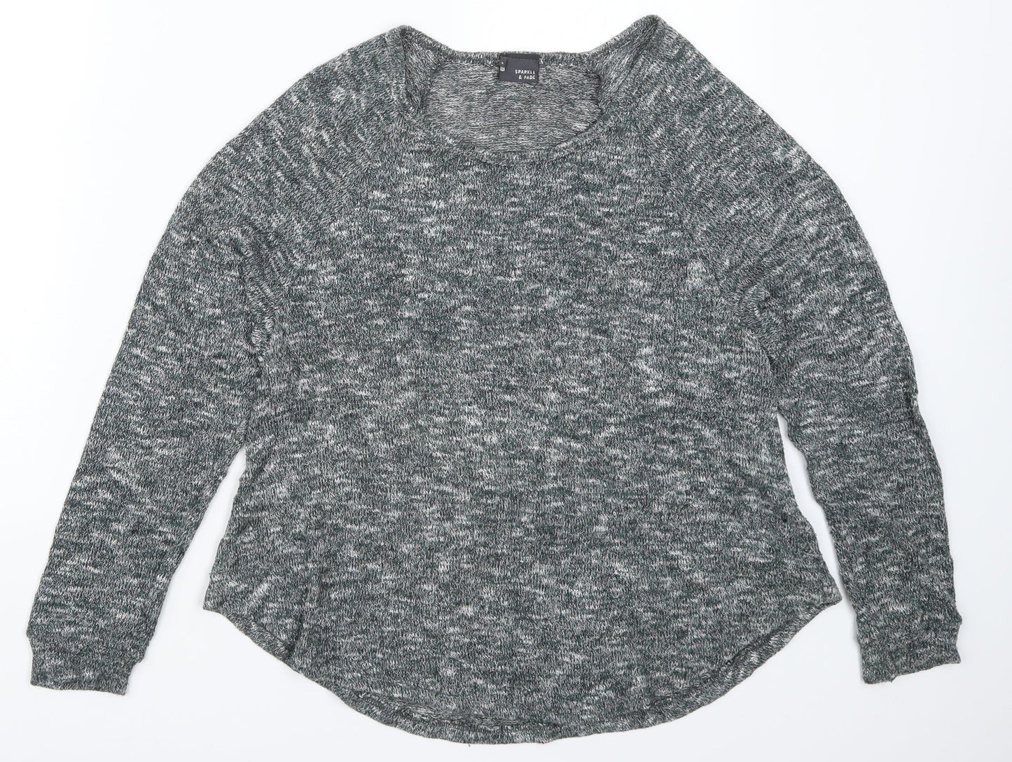 Womens UK Size S Sparkle & Fade Green Pullover Jumper