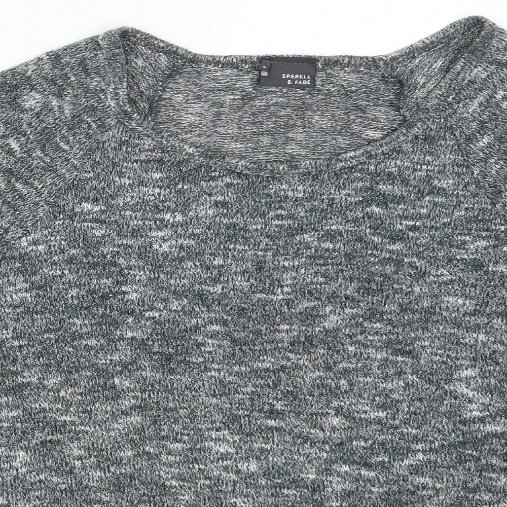 Womens UK Size S Sparkle & Fade Green Pullover Jumper