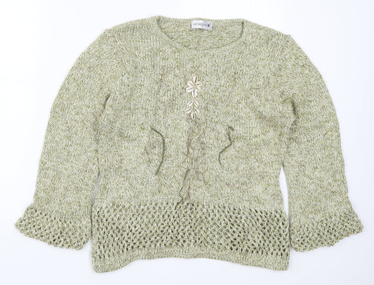 Georgina B Womens Green  Knit Pullover Jumper Size 12  - Shells