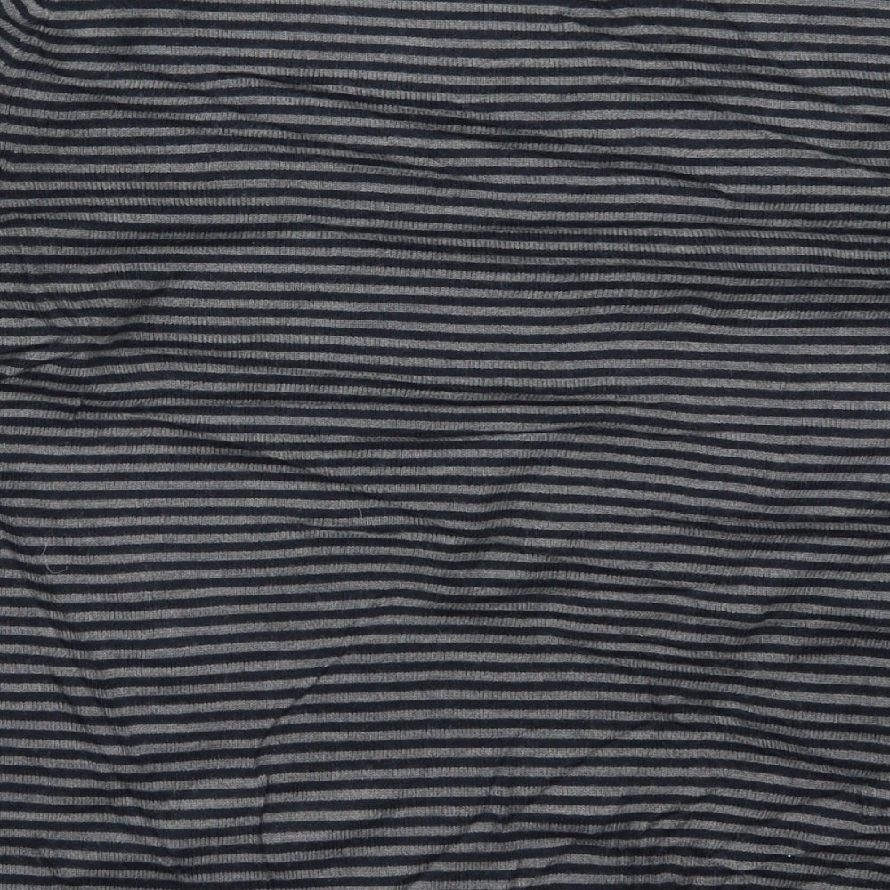 Marks and Spencer Mens Grey Striped Knit Pullover Jumper Size L