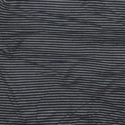 Marks and Spencer Mens Grey Striped Knit Pullover Jumper Size L