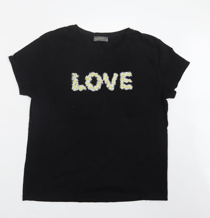 Papaya Womens Black   Basic T-Shirt Size 12