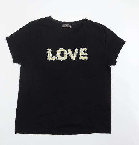 Papaya Womens Black   Basic T-Shirt Size 12