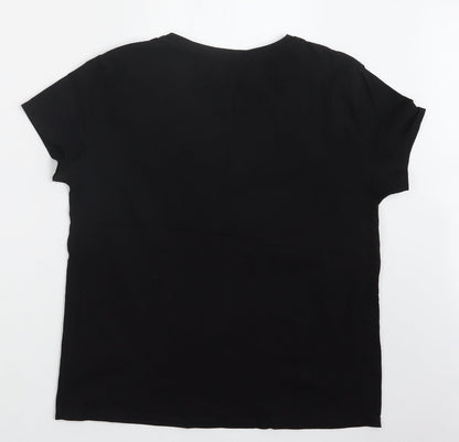 Papaya Womens Black   Basic T-Shirt Size 12