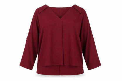 Womens UK Size L SheIn Red Basic Blouse