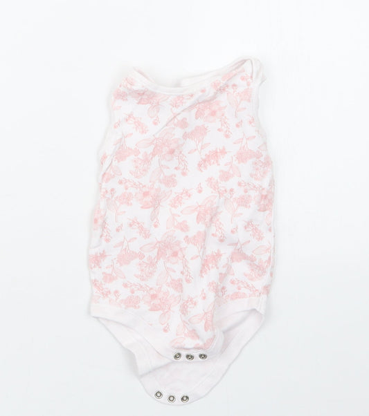 TU Girls Pink Floral  Babygrow One-Piece Size 9-12 Months