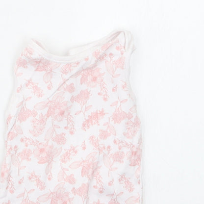 TU Girls Pink Floral  Babygrow One-Piece Size 9-12 Months