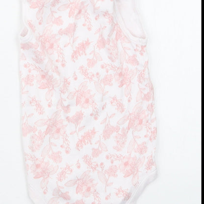 TU Girls Pink Floral  Babygrow One-Piece Size 9-12 Months